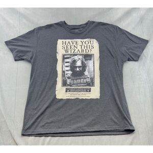 Harry Potter Sirius Black Wanted Poster Shirt Mens 2XL Gray Universal Studios
